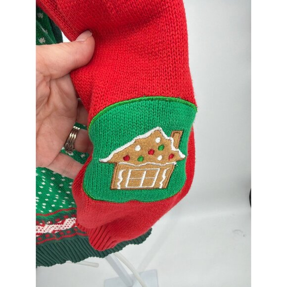 Spencers XL Naughty Gingerbread v Neck Christmas Sweater Holiday Ugly Party - Picture 4 of 8